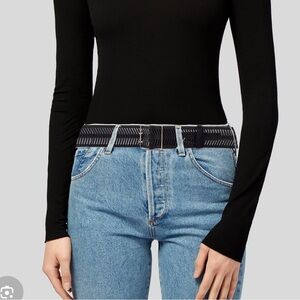 Black Cutout or Perforated Belt Size 2